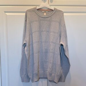 Dockers Light Gray Window Pane Crewneck Sweater Cotton Size XL Men’s EUC